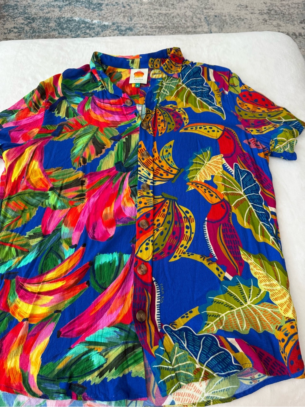 Farm Rio Women’s Colorful Button Top Shirt Size Medium D87